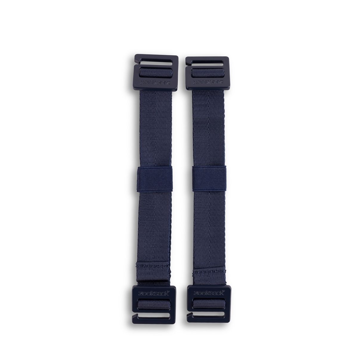 Twee Zeeksack Activity Straps i Navy Blue tegen een witte achtergrond
