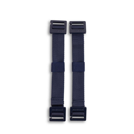 Twee Zeeksack Activity Straps i Navy Blue tegen een witte achtergrond