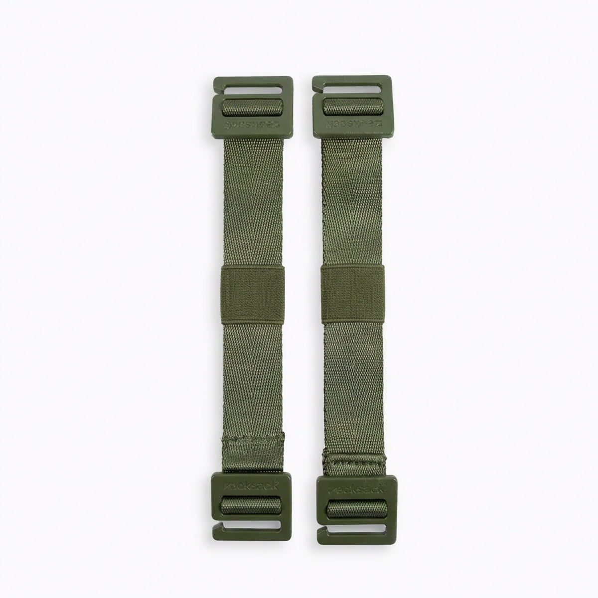Twee Zeeksack Activity Straps i Ranger Grren tegen een witte achtergrond